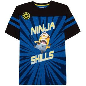 Boys' Minion "Ninja Skills" Stripe Short Sleeve XL 14-16